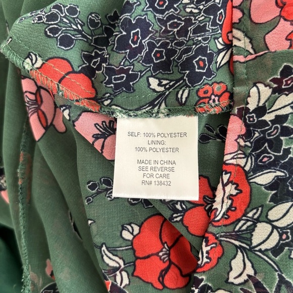 Modcloth « Oh Say Can Museum » Green Butterfly Floral Print A Line Dress Size M - Picture 13 of 13